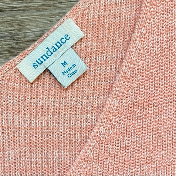 Sundance Baylee Sweater Lightweight V-Neck Ribbed Sleeveless Coral Color Medium - Picture 6 of 8